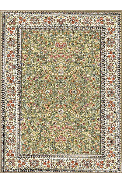 Rugs Modern Halı İnci Koleksiyonu Yeşil Temalı Çiçek Desenli Dokuma Taban Mod...