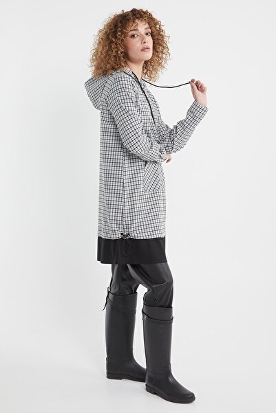 Doque Mevsimlik Kışlık Kapşonlu Cepli Kadın Tunik 61068