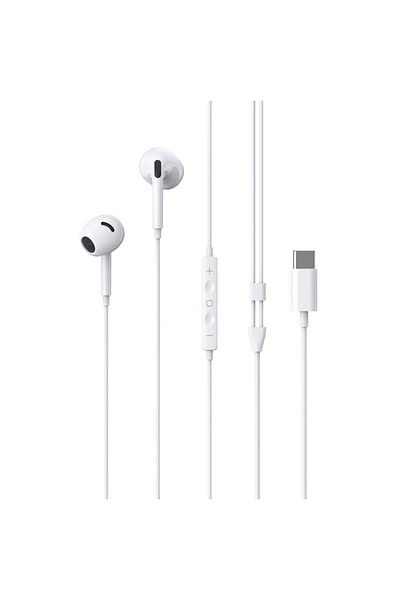 REDz Accessories Wired Headphones Type-C, 120cm Cable, XO-EP78, iPhone 15/16 and Android Compatibility, White