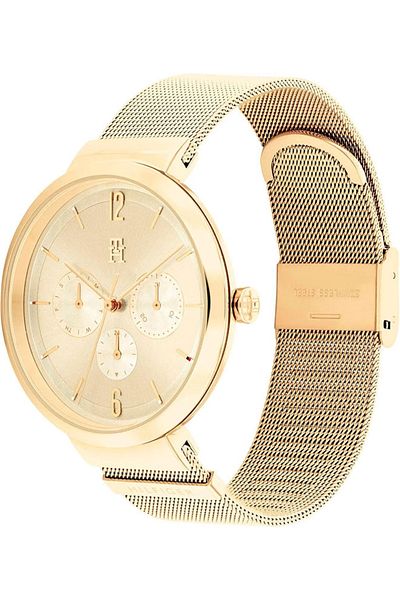 Tommy Hilfiger Women's Analogue Quartz Watch with Thin Steel Case and Mesh Bracelet