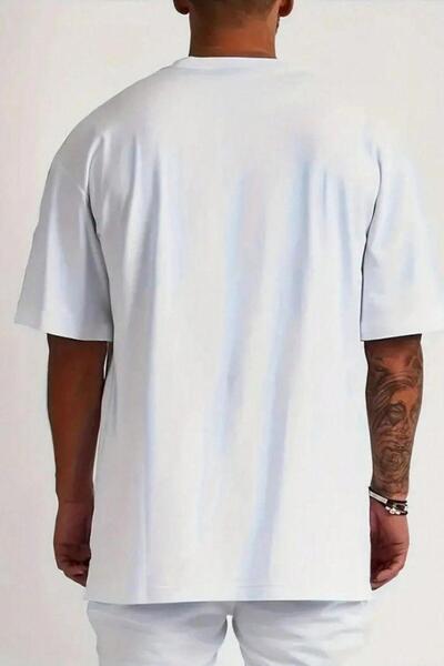 Afri Ανδρικό μπλουζάκι oversized με λευκό oversized κοψίματα με λαιμόκοψη