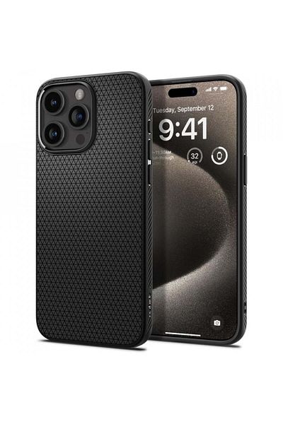 Spigen Liquid Air Case For Iphone 15 Pro Max - Matte Black