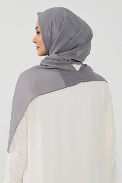 Aisha's Design Πρακτικό σάλι από σιφόν με χτενισμένο βαμβάκι, PS-48, Γκρι