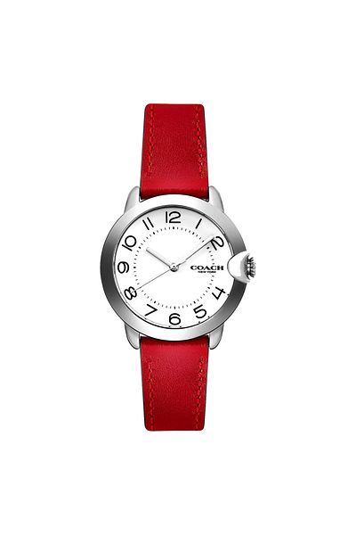 Coach Women’s Analogue Quartz Movement Watch with Stainless Steel Case and Leather Bracelet