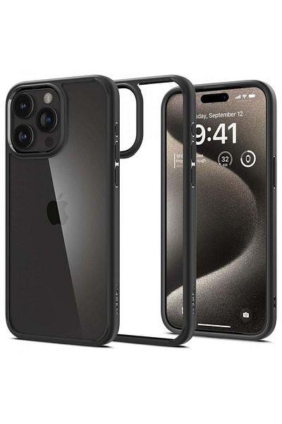 Spigen Case For Iphone 15 Pro Max Case, Ultra Hybrid - Matte Black