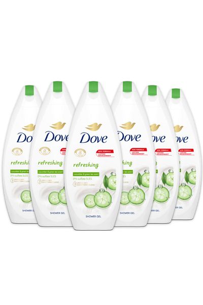 Dove Go Fresh Cucumber, moisturizing shower gel, 6 pcs x 250 ml