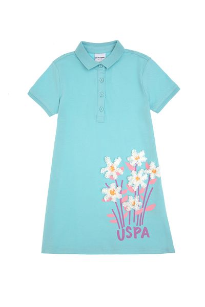 U.S. Polo Assn. Girl Aqua Knitted Dress 50303278-Vr007