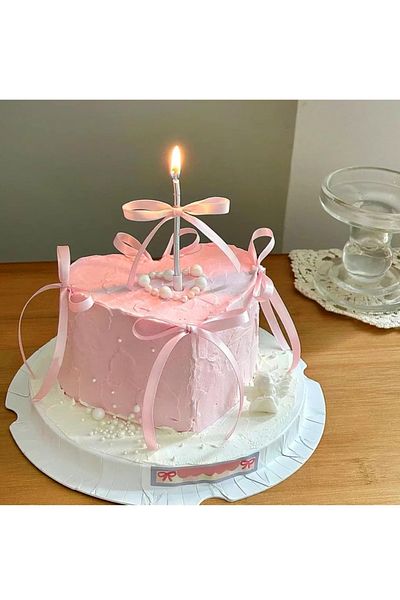 velomy Edible Bow Pink Length 21 Width 1 cm 16 Pieces DIY
