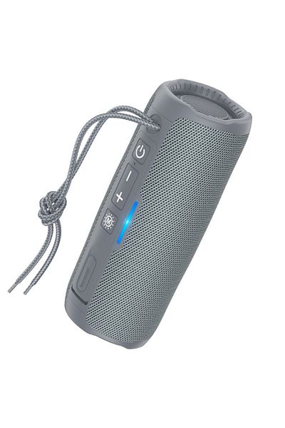 REDz Accessories Bluetooth Speaker, Hoco HC16, Portable, 1200mAh Capacity, 3 Hours Battery Life, Colorful LED, Gray