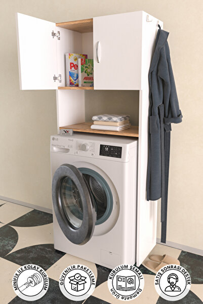 Hediyeler Kapında Askılıklı Çamaşır Makinesi Üstü Dolap Banyo Düzenleyici Çok...
