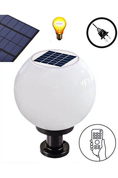 Globe Solar Led Set Top Hybrid 30w Solar Powered 220v Electric Photocell Operated Garden Lighting