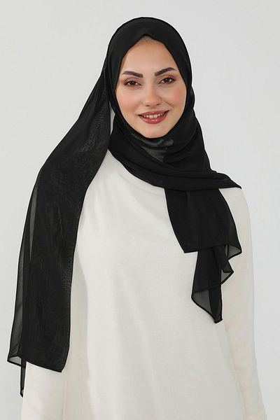 Aisha's Design شال شيفون عملي مع نسيج داخلي من القطن الممشط، PS-51