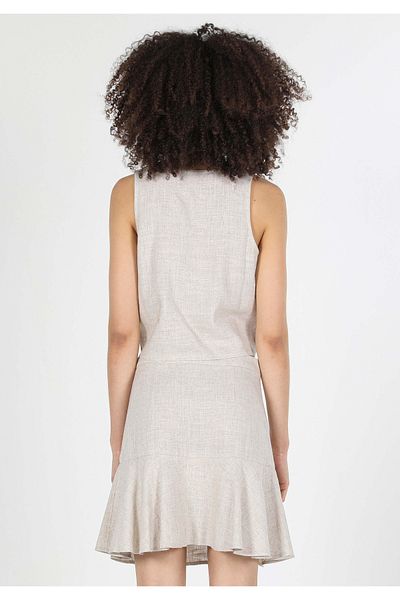Colin's Cămașă fără mâneci pentru femei, slim fit, cu decolteu în V, bej