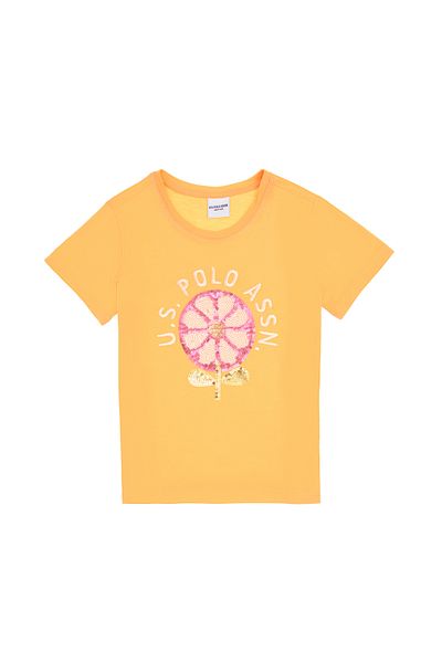 U.S. Polo Assn. Girl's Orange T-Shirt 50300950-Vr202