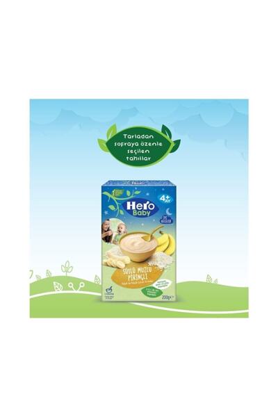 Hero Baby Gece Sütlü Muzlu Pirinçli Kaşık Maması 4+ Ay 200gr X 2 Adet
