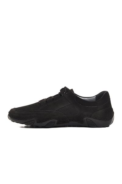 WALKWAY 328 m Black Nubuck Genuine Leather Men's Casual Shoes