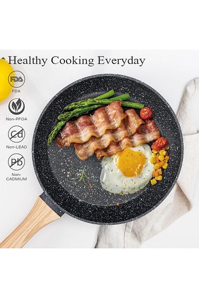 Lumely 12-Piece Granite Cookware Set, With Lids and Bakelite Handles, Pots And Pans, for Kitchen Cooking