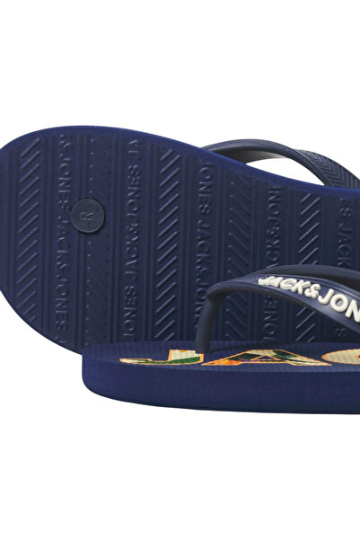 Jack & Jones Slapi JACK &JONES Logo Palm Print JNR - 12236507-Medieval Blue