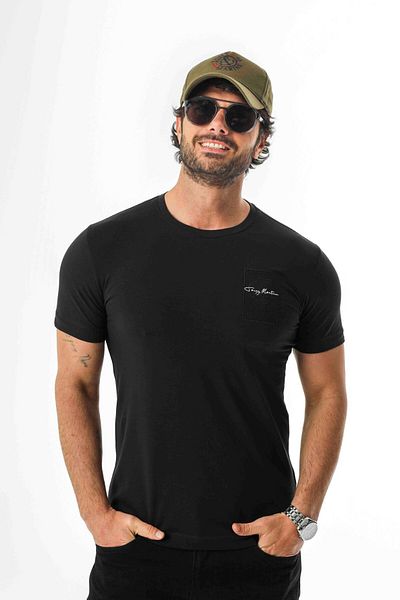 Tony Montana Βαμβακερό μπλουζάκι με κέντημα Crew Neck-MSL-2258