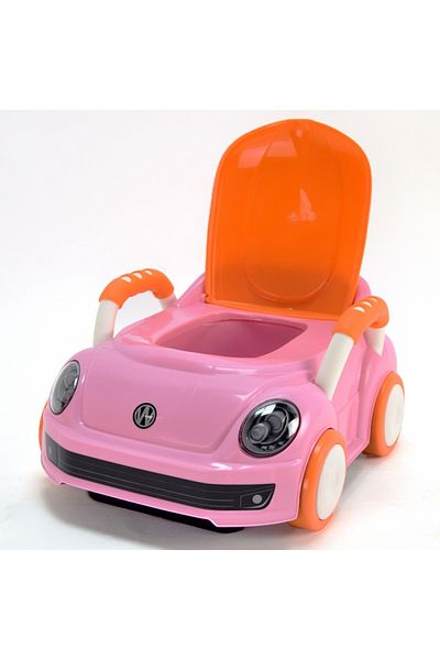 Yelajoy Removable child potty seat, car shape, removable PU soft seat, easy to clean, with handle, pink