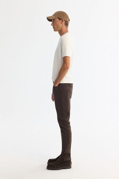 Avva Herren-T-Shirt mit halbem Rollkragenpullover und kurzen Ärmeln in Ecru B 005025