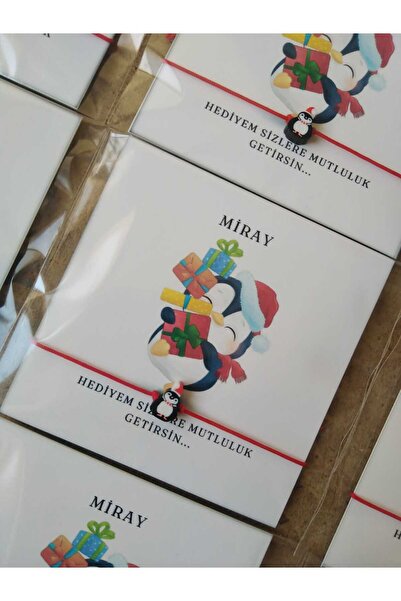 Nas Aksesuar Hediye Doğum Günü  sünnet karne okul öncesi Kartlı penguen Bilek...