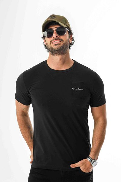 Tony Montana Βαμβακερό μπλουζάκι με κέντημα Crew Neck-MSL-2258