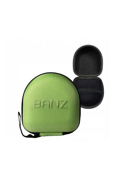 Banz Protective Case for Earmuffs for Children 3-10 Years Old – Hard EVA, Strap Included, Green