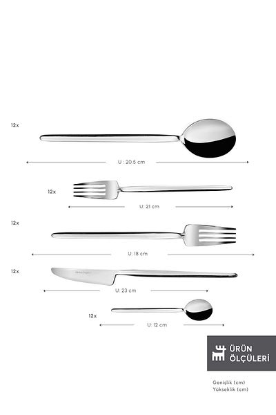 Karaca Whisper 84 Pieces 12 Personality Elegance Fork Spoon Knife Boxed
