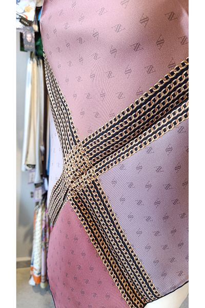 Armine Armine Twill Silk Scarf with Chain