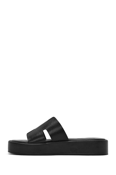 Derimod Women's Black Thick Soled Slippers 25Sfe480818