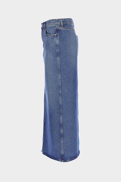 CROSS JEANS Light Blue High Waist Maxi Jean Skirt C 4532-059