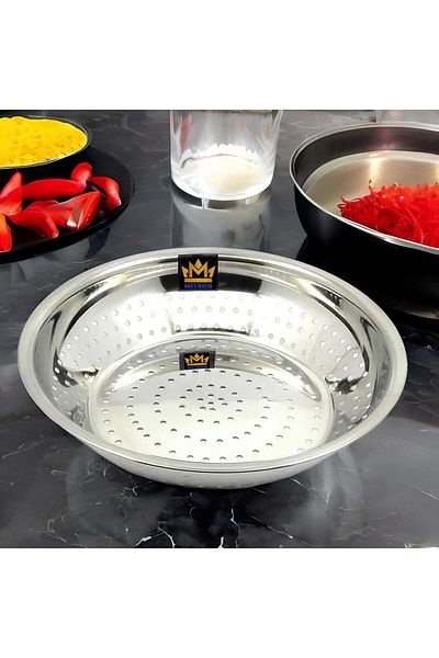 Melrich Stainless Steel Rice Strainer 25cm - Multi Purpose Fruit, Pasta, Vegetable