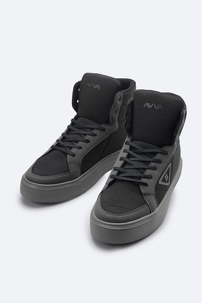 Avva Men's Black Lace-Up Flexible Sole Boots A31Y8071