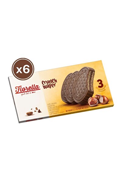 FIORELLA Crunch Çikolatalı Gofret 20 Gr. 3 Lü 6 Lı Paket