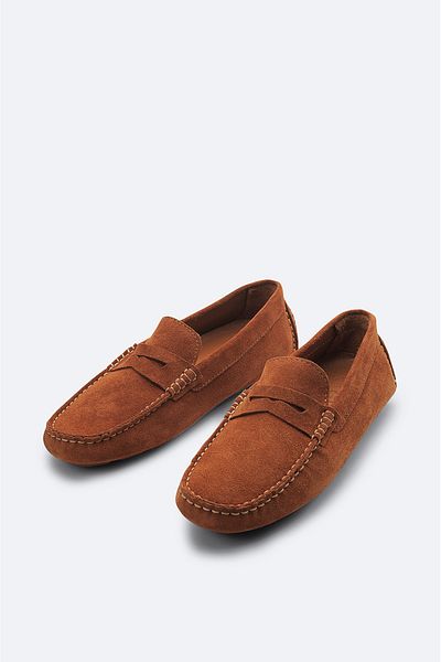 Avva Men's Brown Suede Textured Casual Rok Shoes A31y8066