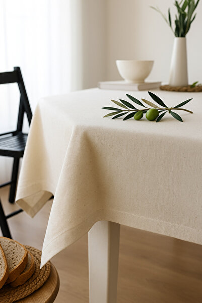 Seoney مفرش طاولة من الكتان الخام بنسبة 100%، مفرش طاولة من الكتان الفاخر، مفرش طاولة من القماش الخام