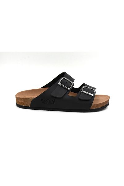 FLY SOFT S903 Poly Light Sole Double Buckle Men's Slippers Black