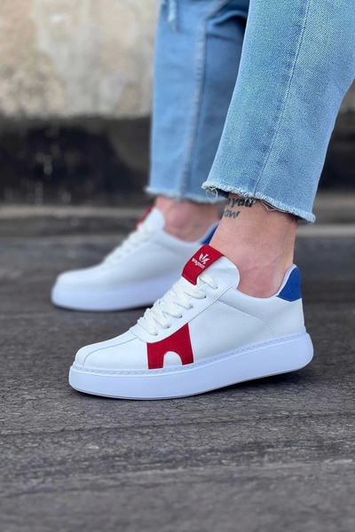 MÇ Plus Wg040 White Red Men's Casual Shoes