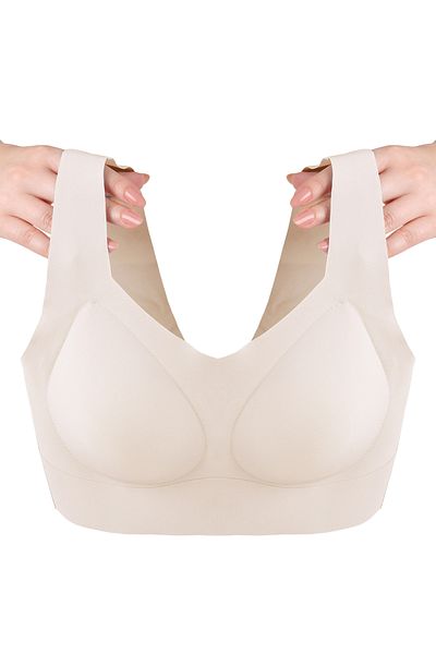 koza iç giyim Underwire Free Laser Seamless Invisible Bra with Removable Pads Thick Straps