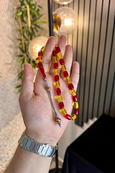 dergah tesbih Premium Taraftar Serisi GS Gümüş Püskül Tesbih