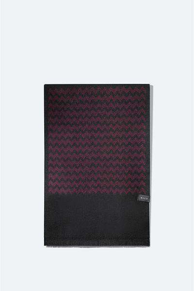 Avva Men's Black Tasseled Patterned Shawl A32Y9414