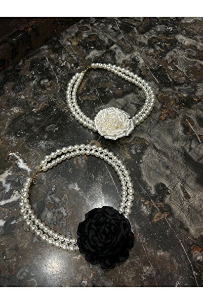 Merve Bayraktar Krem Güllü Inci Kolye