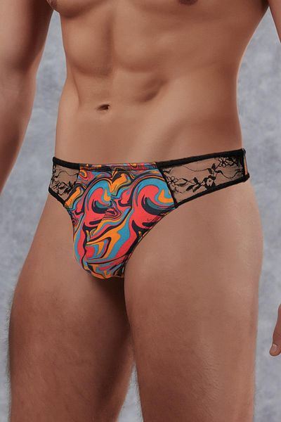 Doreanse Men's Fancy Marbling Patterned Lacy String