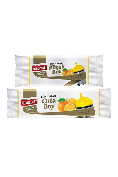 Koroplast Mandarin Cocket - 30 Pieces Small Size, 15 Pieces Medium Garbage Bags