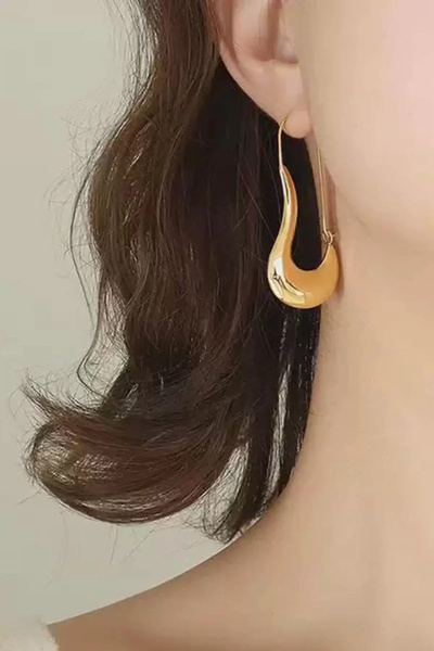 CAŞ DEKORASYON Gold Color Steel Earrings (Pair)