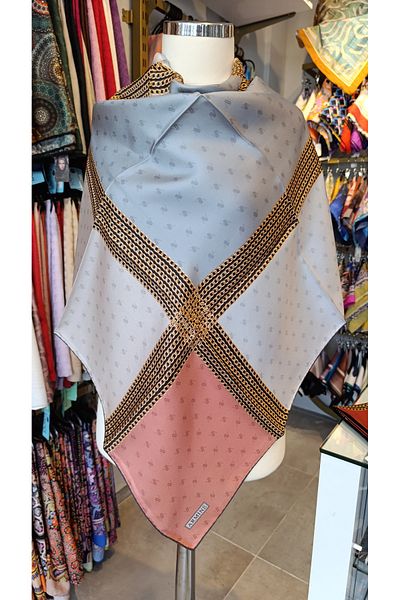 Armine Armine Twill Silk Scarf with Chain