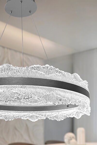 Renkoled Aydınlatma 3 Renk ışıklı kumandalı Modern Sarkıt Led Avize Salon ,oda ,mutfak ,hol 60 CM