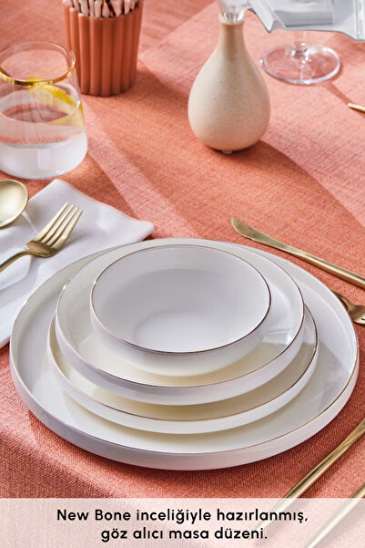 Karaca Zlatý Saturn 24dílný jídelní set pro 6 osob - Stream Bone