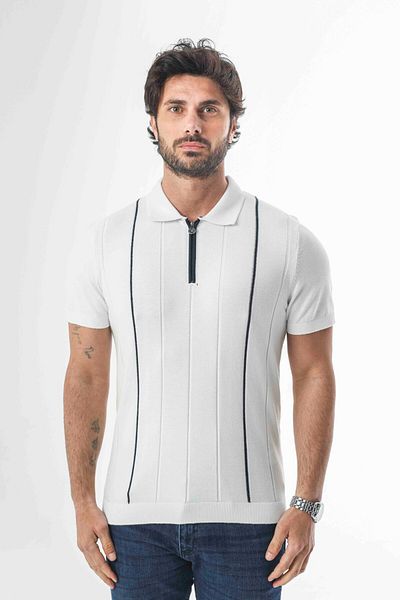 Tony Montana Πλεκτό μπλουζάκι με μισό φερμουάρ Polo Neck-TY-1311
